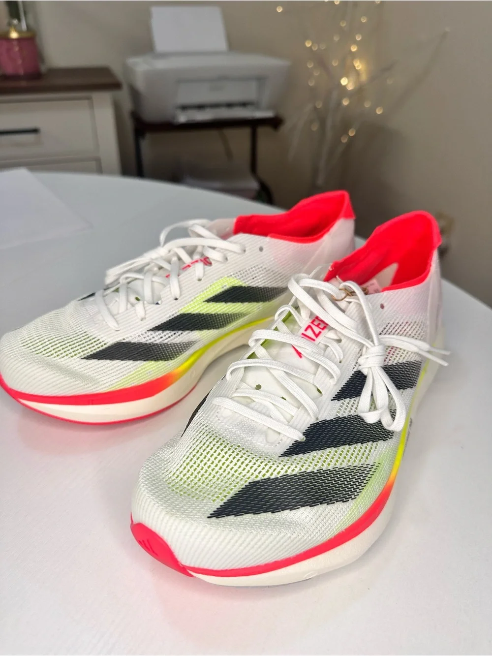 Adidas Adizero Takumi Sen 10 White Black Lucid Red Unisex Size 8 Women’s NWT